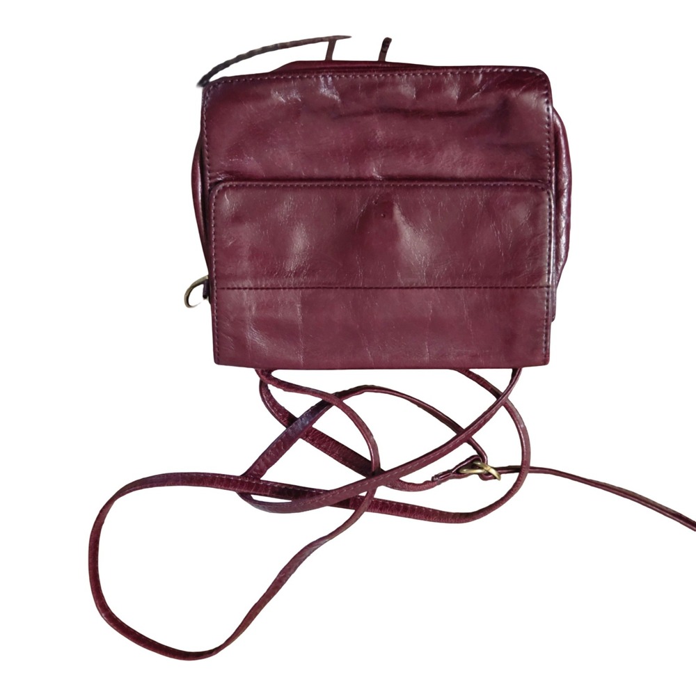 Hobo International Burgundy Leather Crossbody Wallet Bag Organizer
